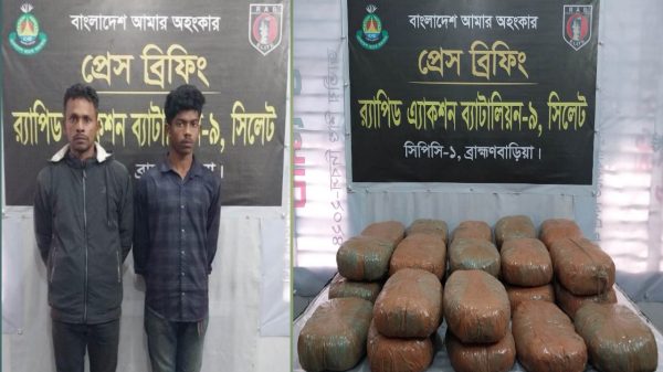 বাঞ্ছারামপুরে ৫৪ কেজি গাঁজাসহ দুইজন র‌্যাবের জালে আটক