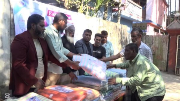 সিলেটে আর্ন এন লিভের পক্ষ থেকে শীতার্তদের মাঝে শীতবস্ত্র বিতরণ